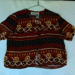Russet color ancient Egyptian print crop top